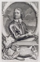 Oliver Cromwell (1599-1658) Lord Protector of England, Scotland and Ireland in 1653, Engraved by George Vertue (1684-1756)
